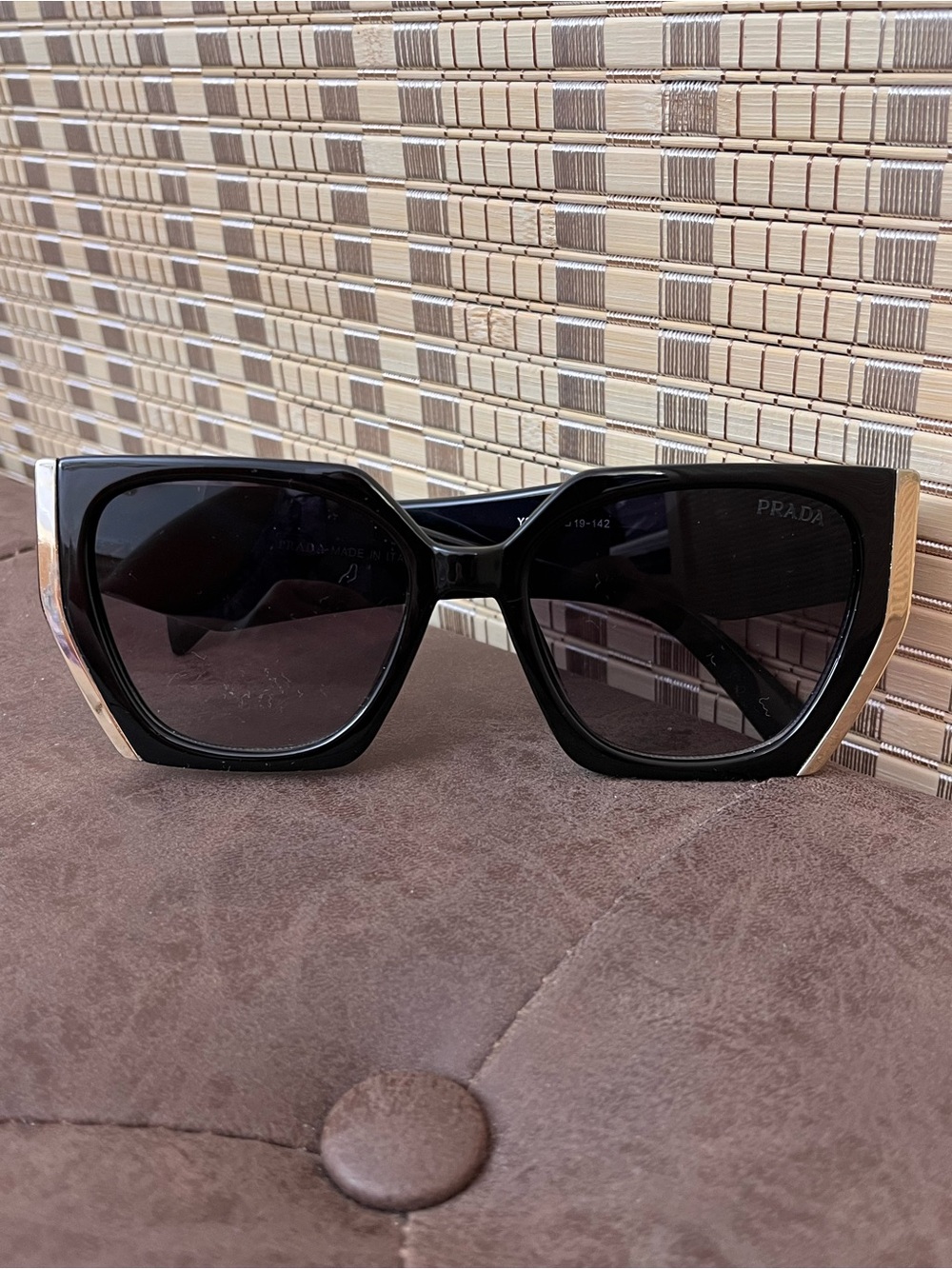 Prada Black and gold Sunglasses